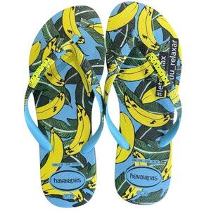 Havaianas Flip Flop Sandal Slip On Tropical Bananas Women 7 / 8 NWOT Graphic